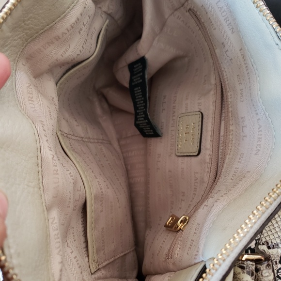 Lauren Ralph Lauren Beige Leather Crossbody - Picture 6 of 8